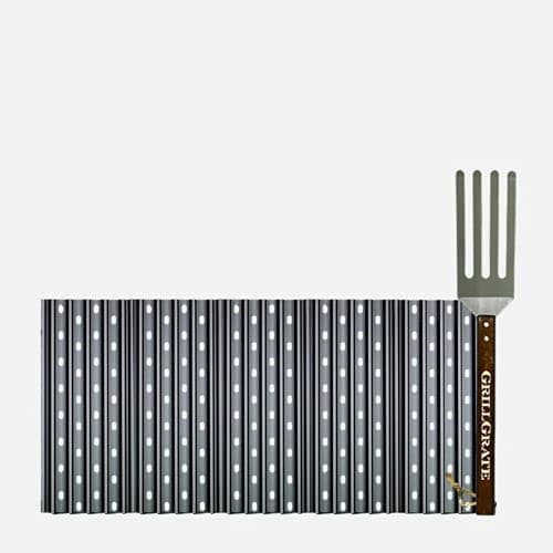 GrillGrate five-panel interlocking grill grate set with GrateTool