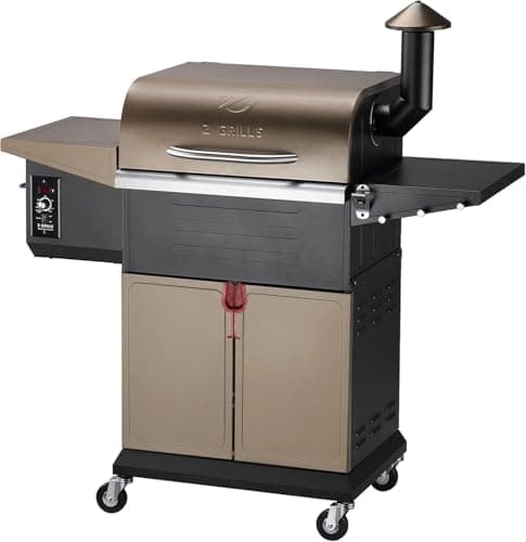 Z Grills 600D3E wood pellet grill with direct-flame sear door