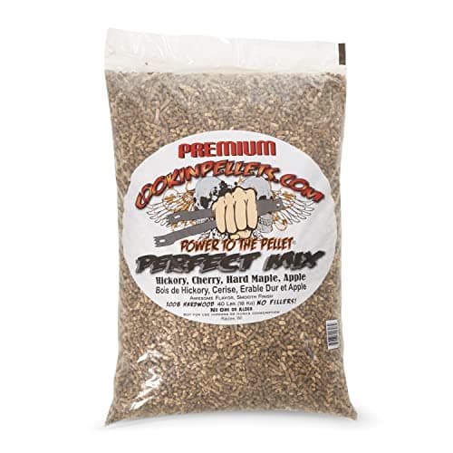 CookinPellets Perfect Mix hardwood pellets, our top pick for smoking