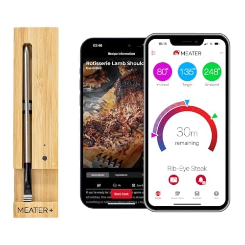 MEATER Plus wireless meat thermometer probe and charger