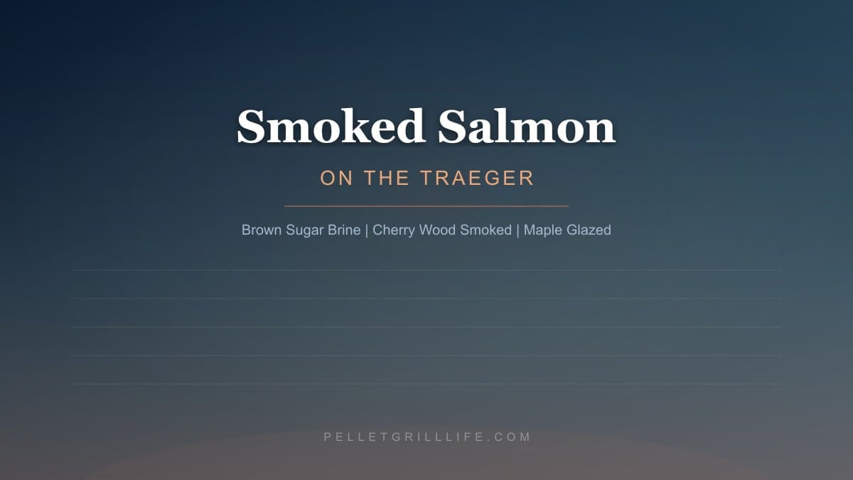 Flaky smoked salmon fillet on the grill with lemon and dill